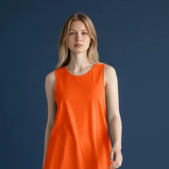 Athleta Orange Sleeveless Tank Top - Picture 1 of 4